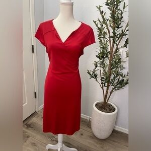 Red Wrap Midi Dress by The Limited